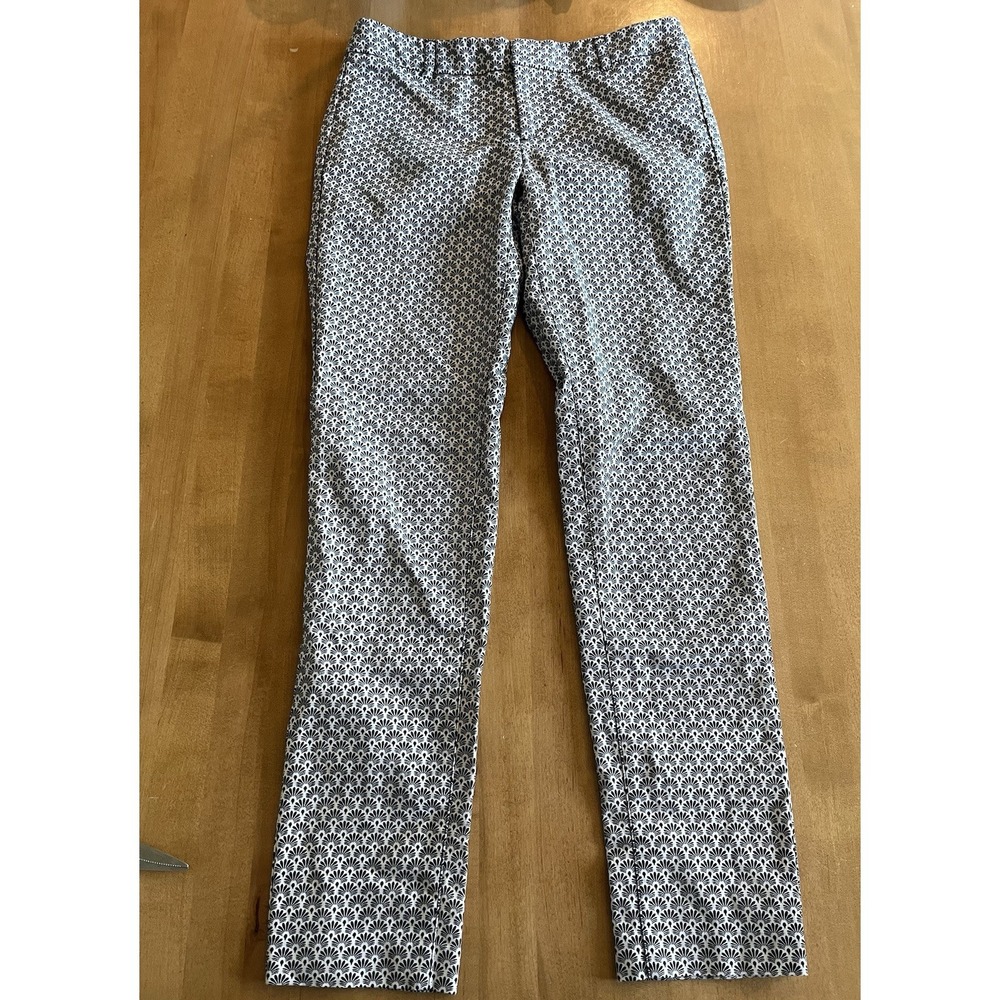 Ecru Women's Pants Trouser Work Wear Sz 6 Scalloped Fan Vtg Pattern Black White